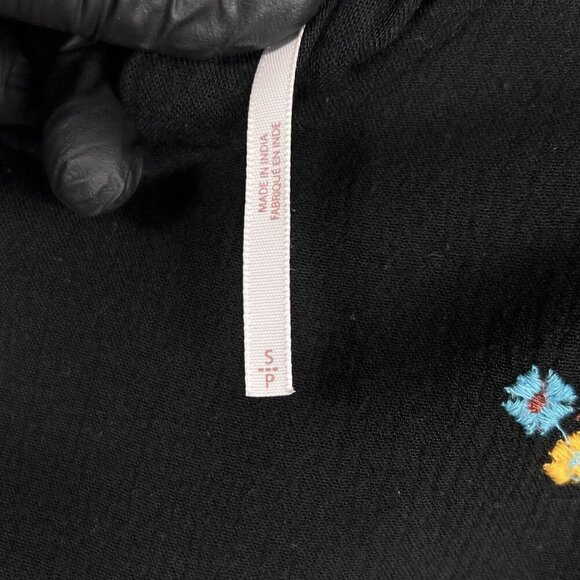 Free People Womens S Boho Floral Embroidered Oxford Black Mini Swing Dress - Picture 13 of 16